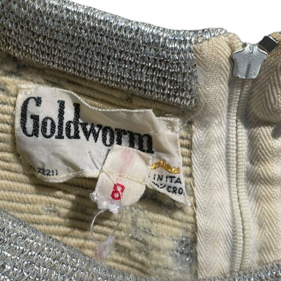 Vintage 60s 70s Goldworm Silver Metallic Knit Sleeveless Tank Top Size 8 - Picture 4 of 4